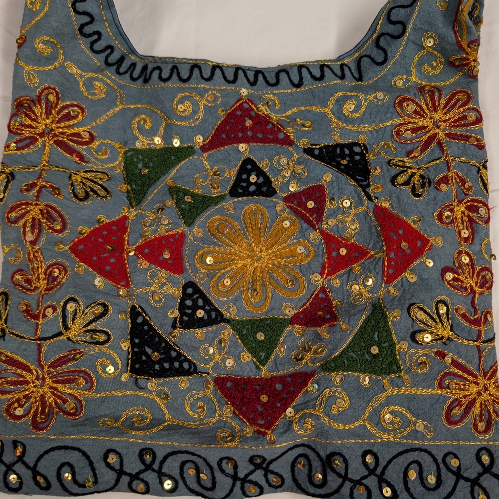 Embroidered Multicolor Tote Bag